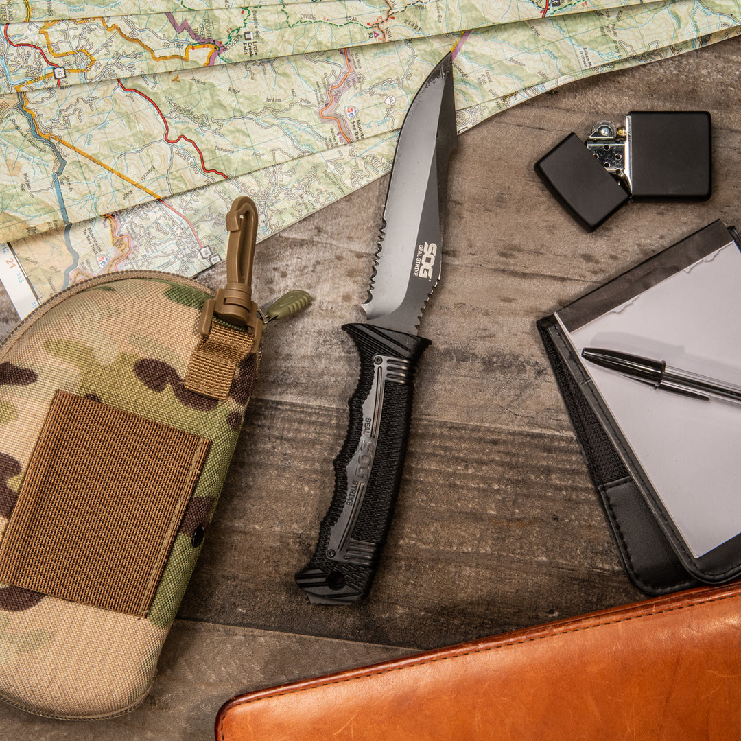 SEAL Strike - Black, Deluxe Sheath – SOG Knives UK